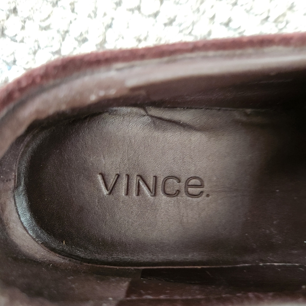 Vince Women's Dark Burgundy Suede Slip-Ons, Size US 9/ EUR 40 - Picture 9 of 14
